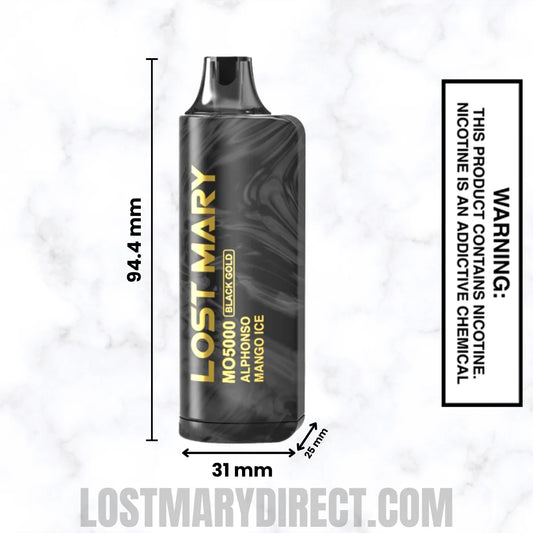 Alphonso Mango Ice Lost Mary MO5000 Disposable Vape Dimension Alphonso Mango Ice Lost Mary MO5000 Disposable Vape Dimension