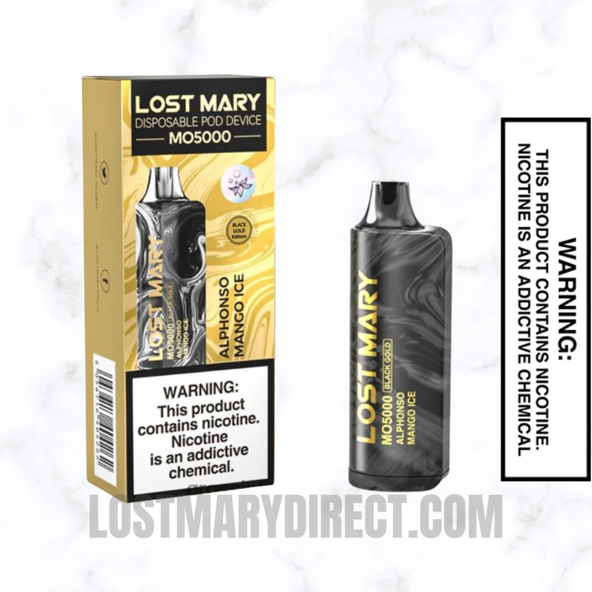 Alphonso Mango Ice Lost Mary MO5000 Disposable Vape With Package Box Alphonso Mango Ice Lost Mary MO5000 Disposable Vape With Package Box