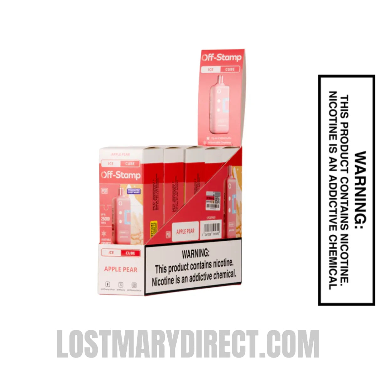 Apple Pear Off Stamp Ice Cube 25K Disposable Pod Bundle Apple Pear Off Stamp Ice Cube 25K Disposable Pod Bundle