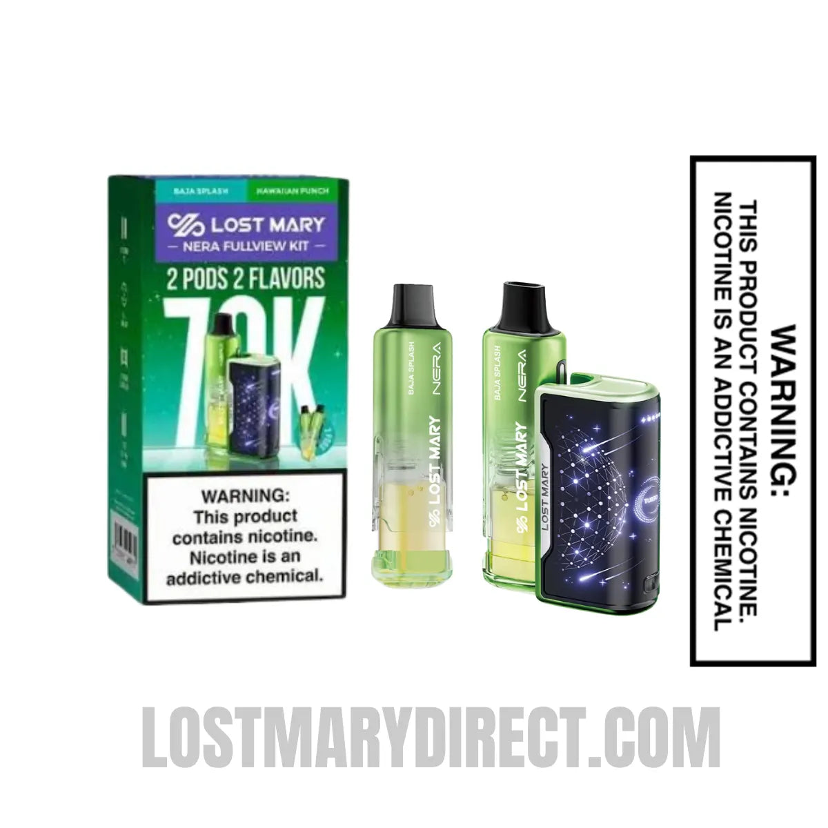 Baja Splash & Hawaiian Punch Lost Mary Nera Fullview 70K Disposable Vape Kit with package Baja Splash & Hawaiian Punch Lost Mary Nera Fullview 70K Disposable Vape Kit with package