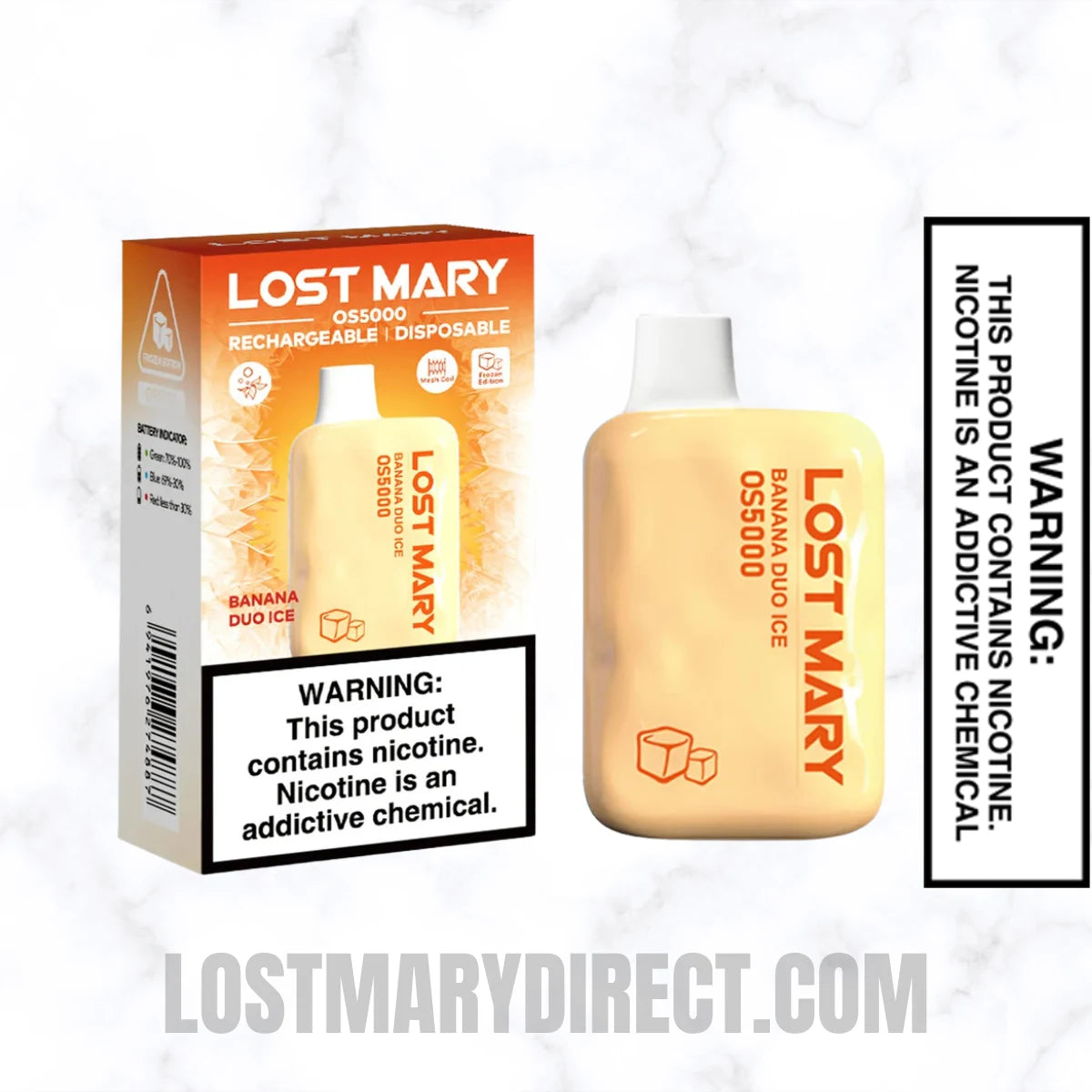 Banana Duo Ice Lost Mary OS5000 Frozen edition Vape With Package Box Banana Duo Ice Lost Mary OS5000 Frozen edition Vape With Package Box