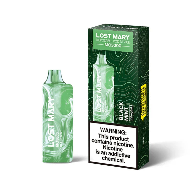 Black Mint Lost Mary MO5000 Disposable Vape With Package Box Black Mint Lost Mary MO5000 Disposable Vape With Package Box