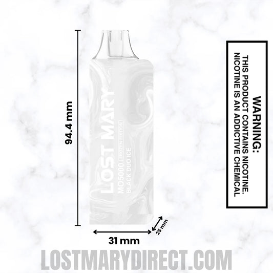 Black Duo Ice Lost Mary MO5000 Disposable Vape Dimension Black Duo Ice Lost Mary MO5000 Disposable Vape Dimension