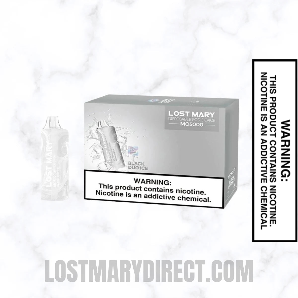 Black Duo Ice Lost Mary MO5000 Disposable Vape With Package Box Black Duo Ice Lost Mary MO5000 Disposable Vape With Package Box