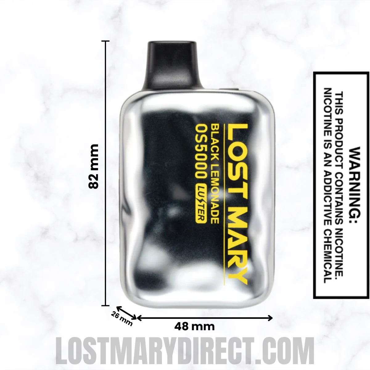 Black Lemonade Lost Mary OS5000 Disposable Vape Dimensions Black Lemonade Lost Mary OS5000 Disposable Vape Dimensions