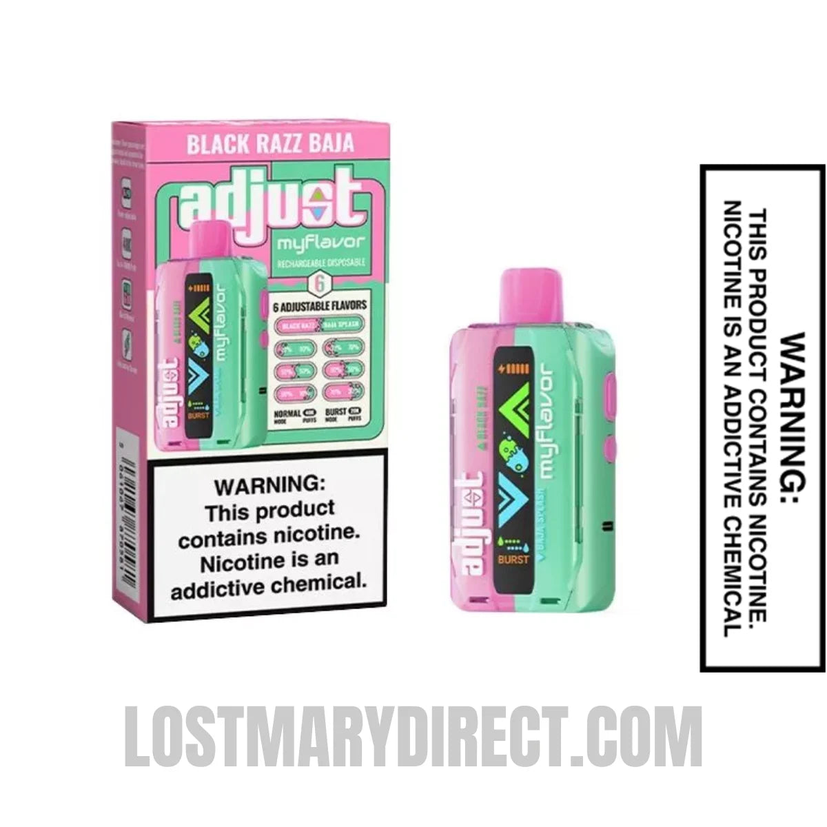 Black Razz Baja Adjust MyFlavor 40K Disposable Vape Package Black Razz Baja Adjust MyFlavor 40K Disposable Vape Package