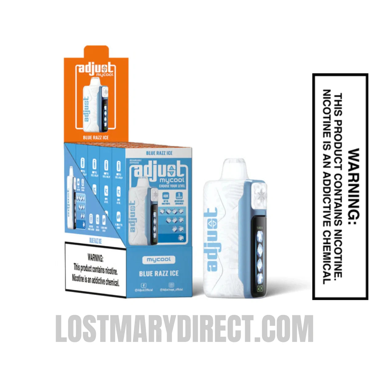 Blue Razz Ice Adjust MyCool 40K Disposable Vape with Bundle box Blue Razz Ice Adjust MyCool 40K Disposable Vape with Bundle box