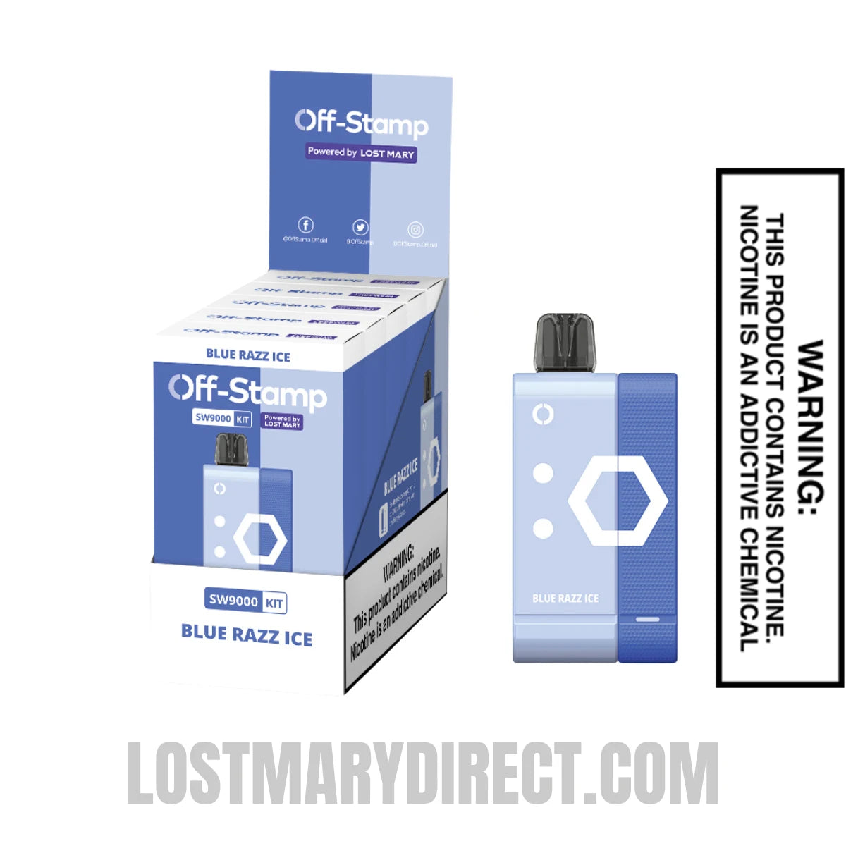 Blue Razz Ice Off Stamp SW9000 Disposable Kit With Bundle Pack Blue Razz Ice Off Stamp SW9000 Disposable Kit With Bundle Pack