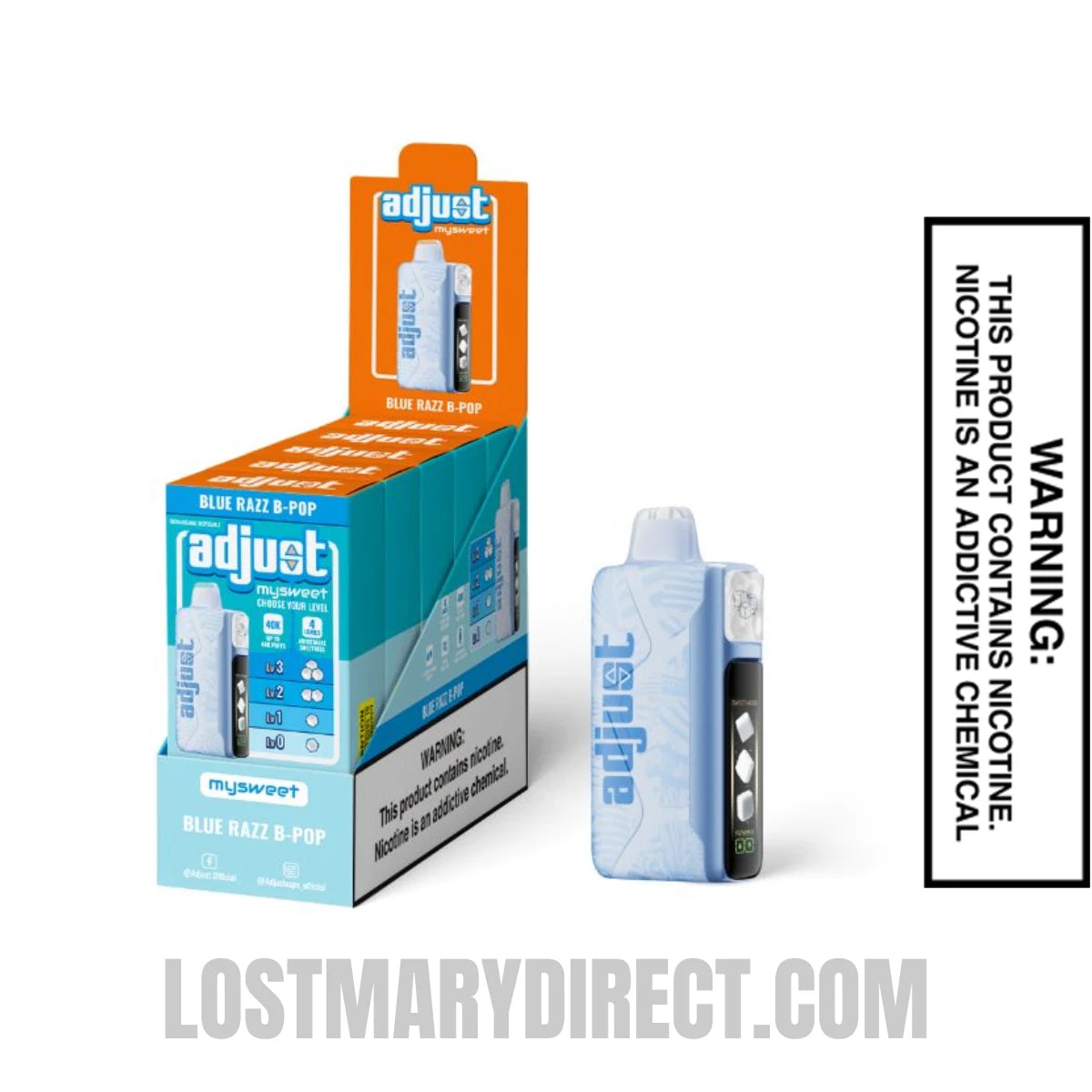 Blue Razz B-Pop Adjust MySweet 40K Disposable Vape with Bundle box Blue Razz B-Pop Adjust MySweet 40K Disposable Vape with Bundle box