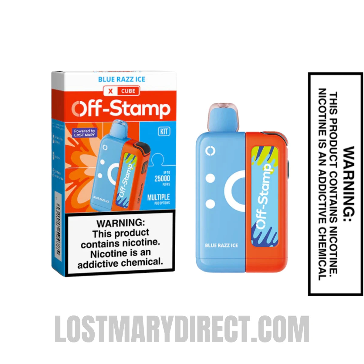 Blue Razz Ice Off Stamp X-Cube Vape Kit With Package Box Blue Razz Ice Off Stamp X-Cube Vape Kit With Package Box