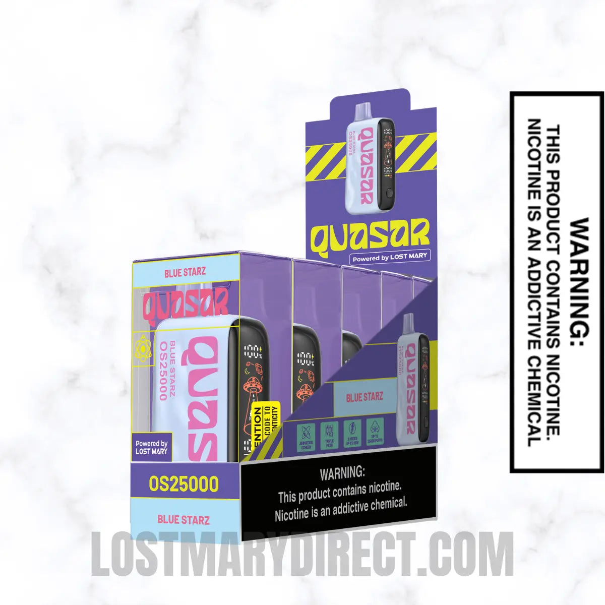 Blue Starz Lost Mary Quasar OS25000 Diposable Vape with Pack of 5 Blue Starz Lost Mary Quasar OS25000 Diposable Vape with Pack of 5