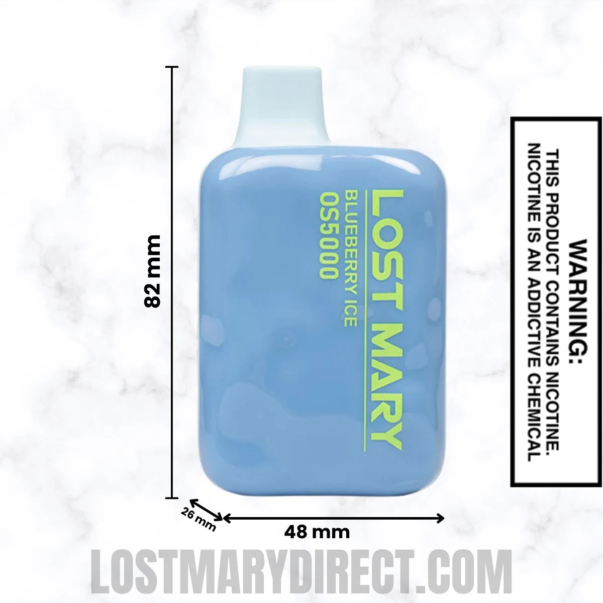 Blueberry Ice Lost Mary OS5000 Disposable Vape Dimensions Blueberry Ice Lost Mary OS5000 Disposable Vape Dimensions