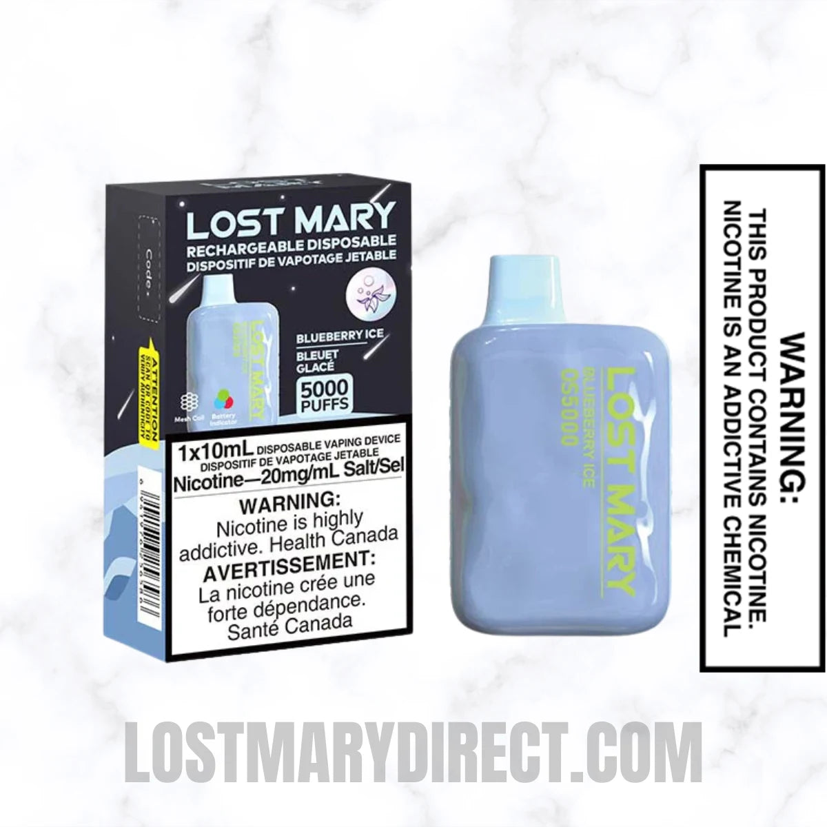 Blueberry Ice Lost Mary OS5000 Disposable Vape With Package Box Blueberry Ice Lost Mary OS5000 Disposable Vape With Package Box