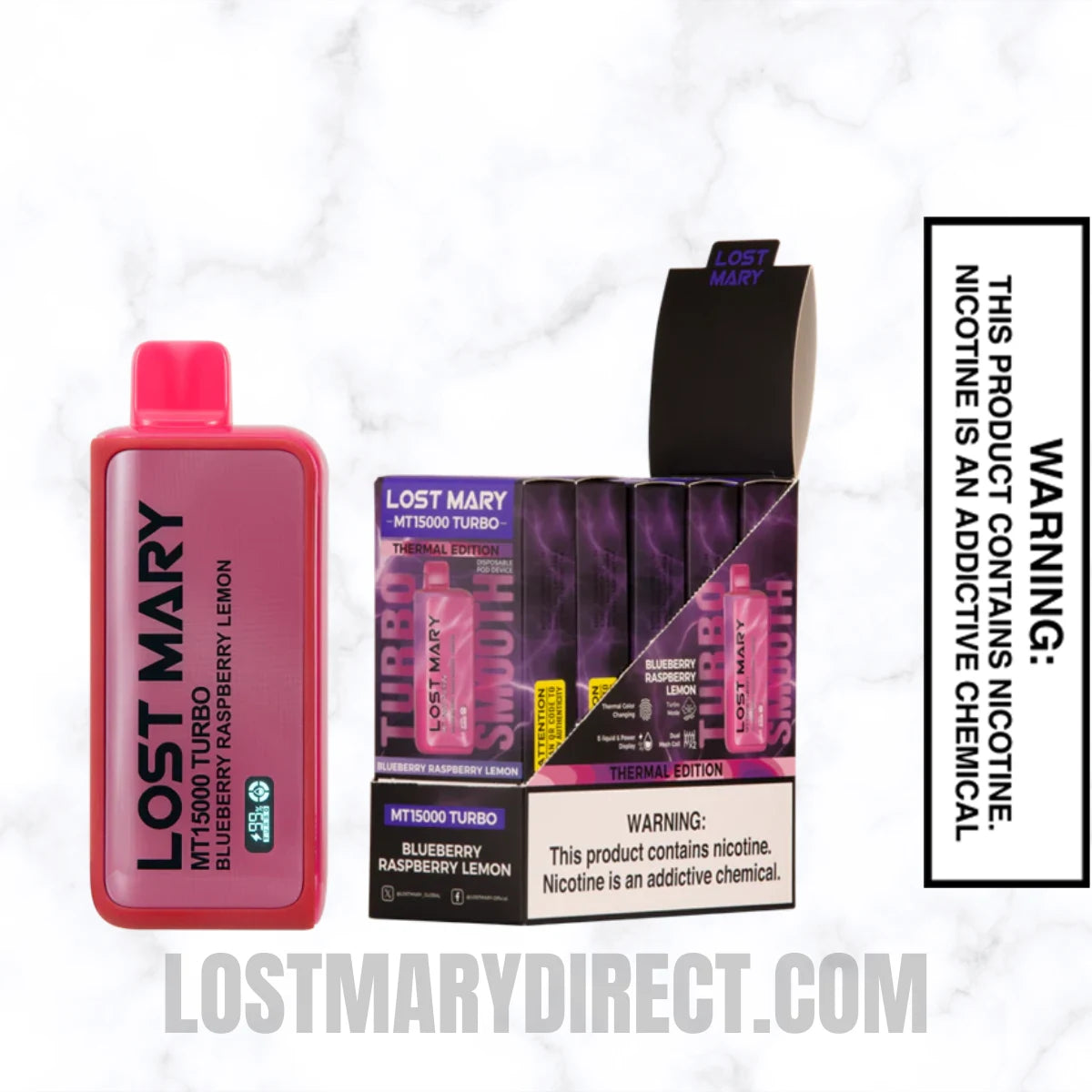 Blueberry Raspberry Lemon Lost Mary MT15000 TURBO Package Box Blueberry Raspberry Lemon Lost Mary MT15000 TURBO Package Box