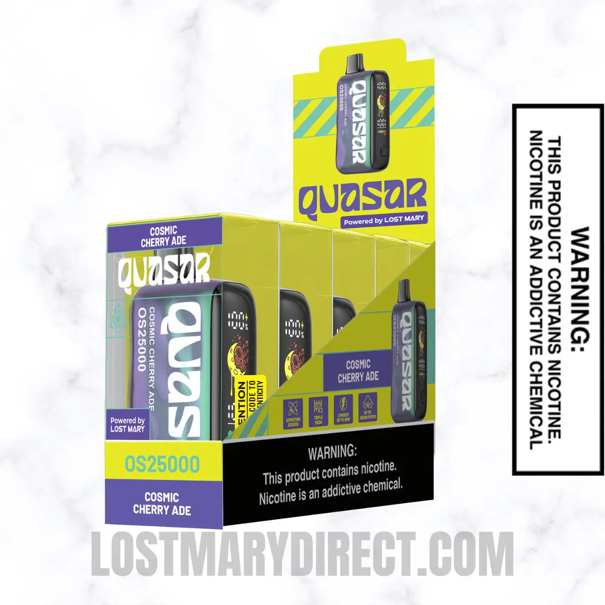 Cosmic Cherry Ade Lost Mary Quasar OS25000 Diposable Vape with pack of 5 Cosmic Cherry Ade Lost Mary Quasar OS25000 Diposable Vape with pack of 5