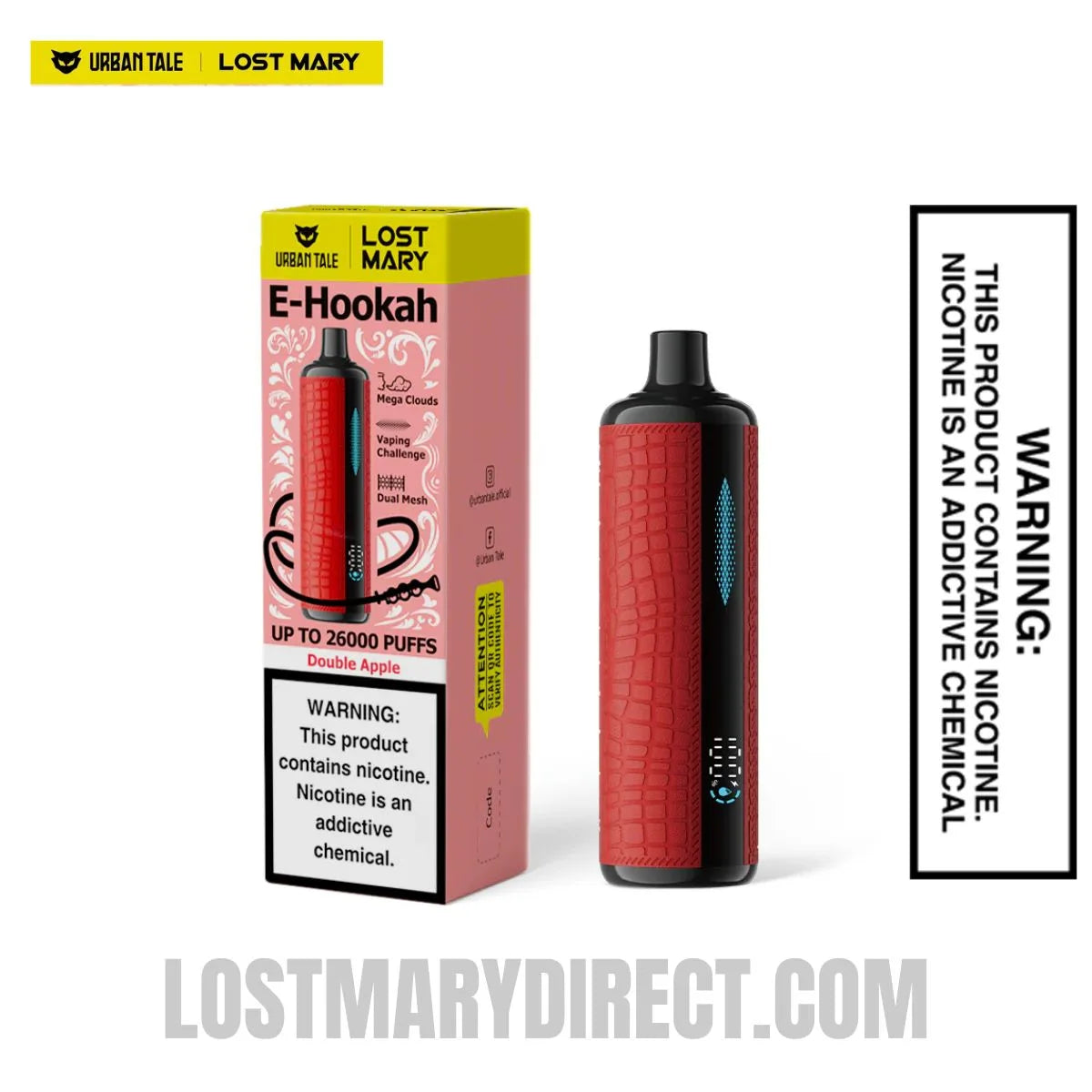 Double Apple Lost Mary x Urban Tale E-Hookah Disposable Vape with Package box Double Apple Lost Mary x Urban Tale E-Hookah Disposable Vape with Package box