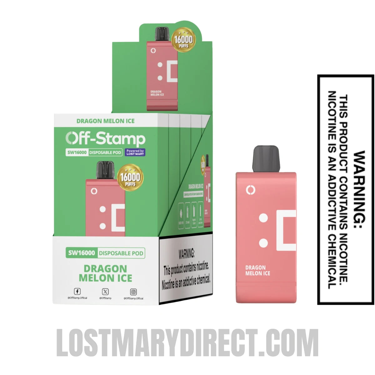 Dragon Melon Ice Off Stamp SW16000 Disposable Pod With Bundle Pack Dragon Melon Ice Off Stamp SW16000 Disposable Pod With Bundle Pack