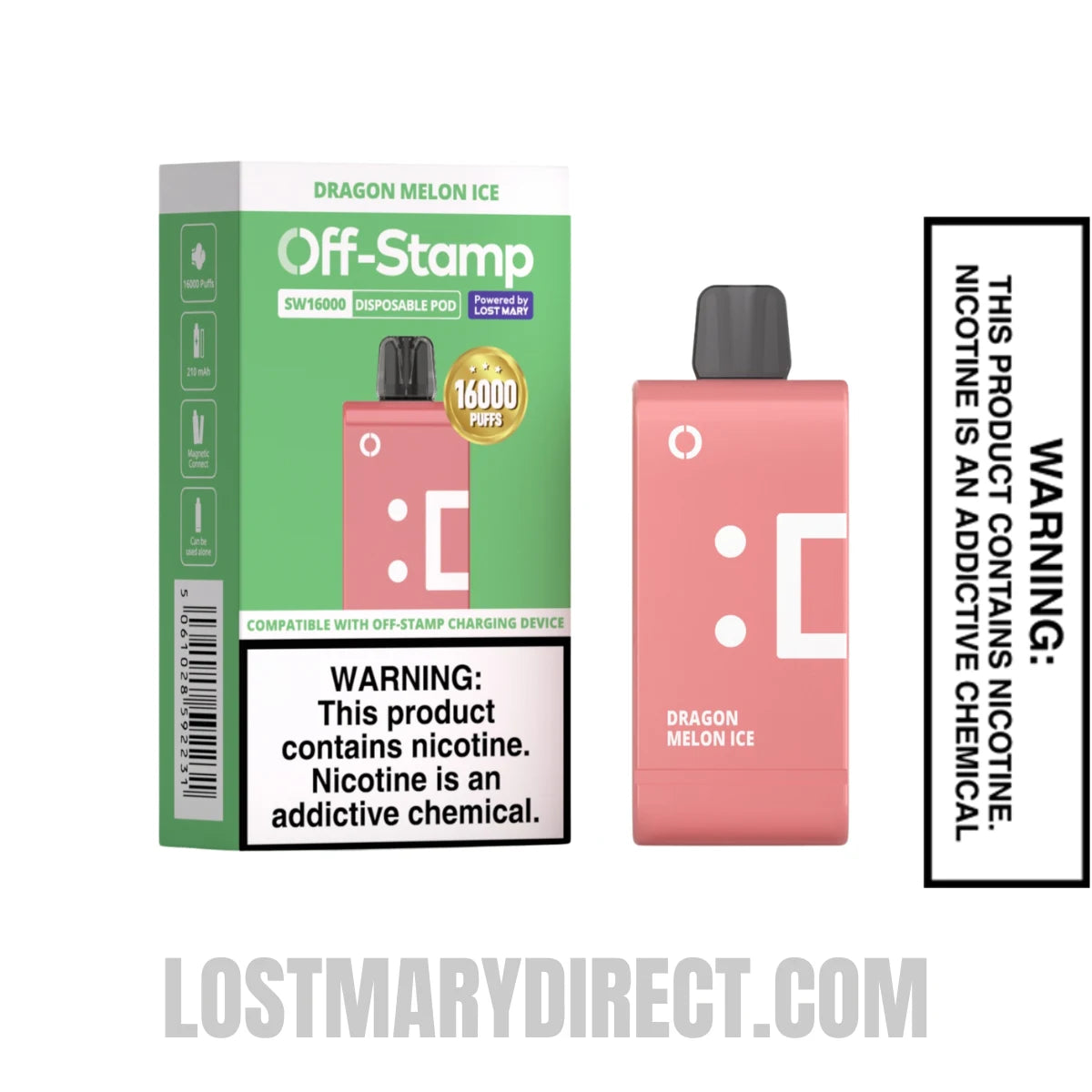 Dragon Melon Ice Off Stamp SW16000 Disposable Pod With Package Box Dragon Melon Ice Off Stamp SW16000 Disposable Pod With Package Box