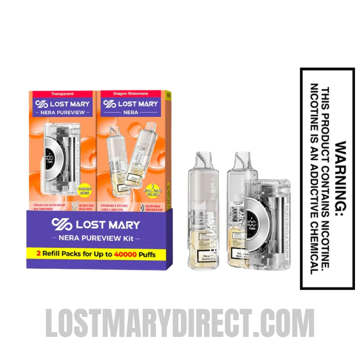 Dragon Strawnana Lost Mary Nera Pureview 40K Vape Kit with Package Box Dragon Strawnana Lost Mary Nera Pureview 40K Vape Kit with Package Box