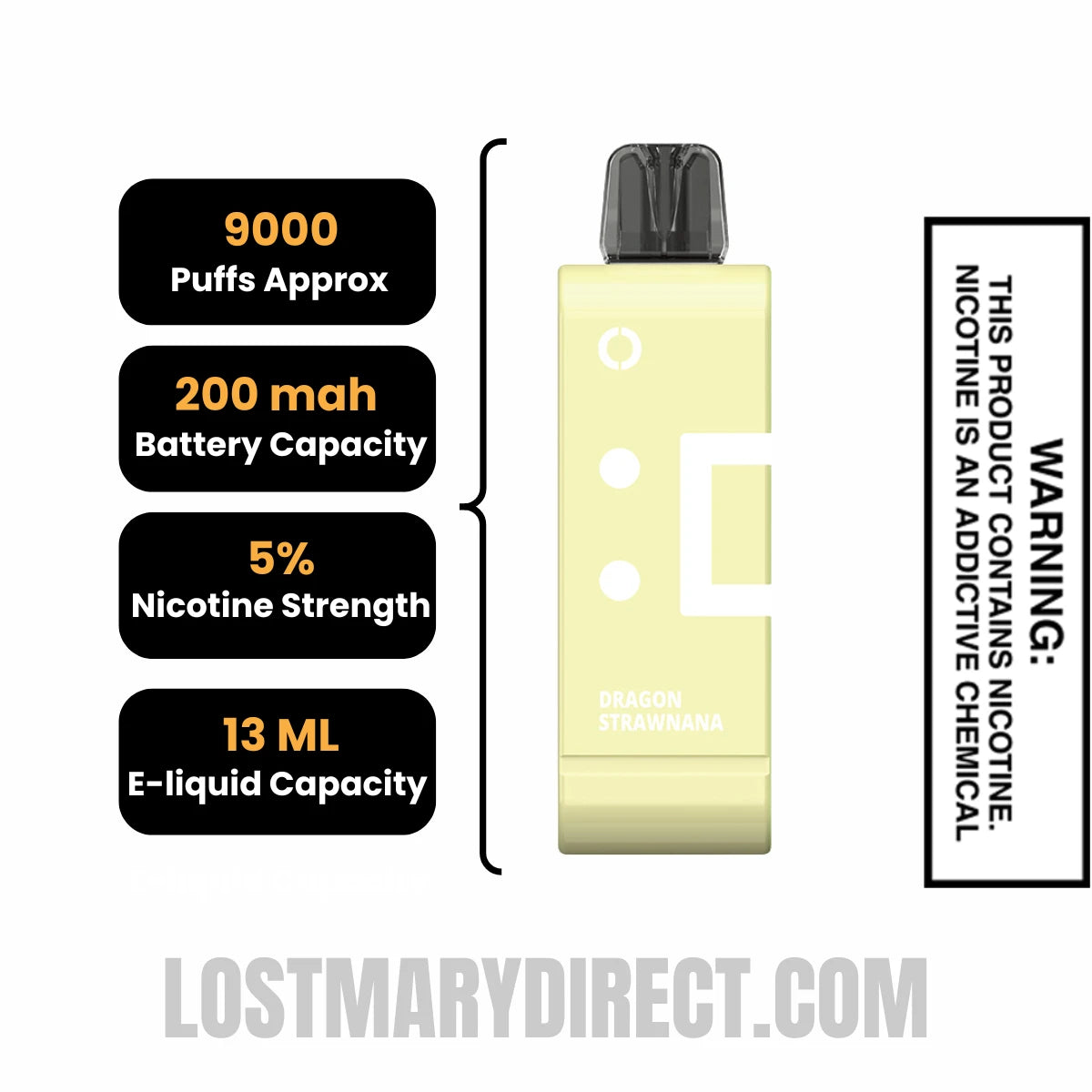 Dragon Strawnana Off Stamp SW9000 Disposable Pod Specifications Dragon Strawnana Off Stamp SW9000 Disposable Pod Specifications