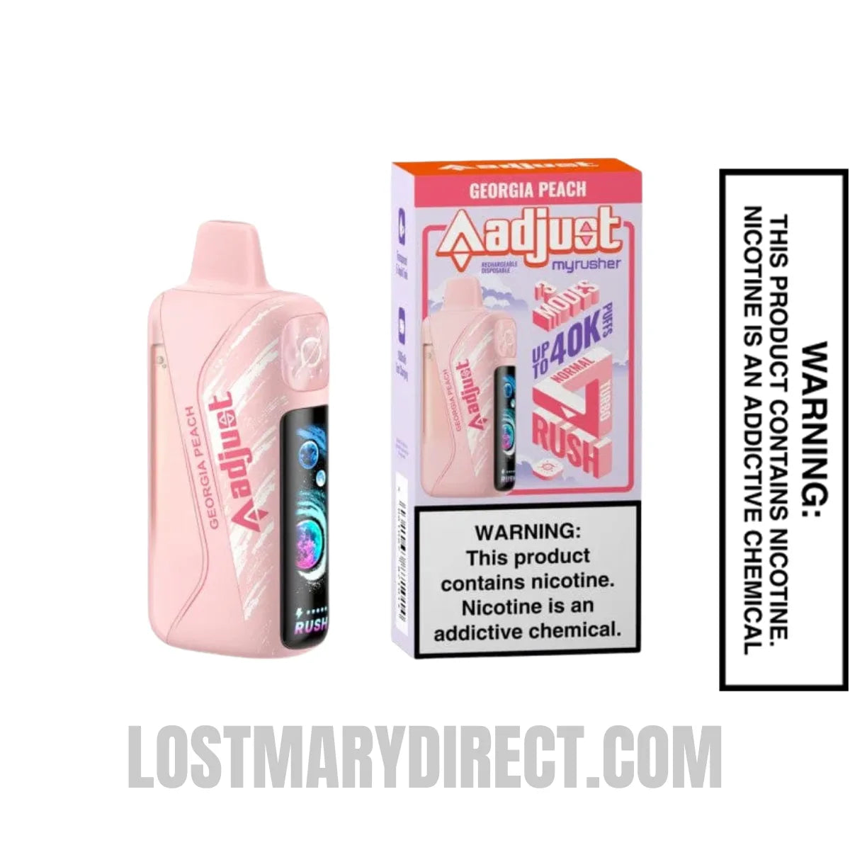 Georgia Peach Adjust MyRusher 40K Disposable Vape with Package Georgia Peach Adjust MyRusher 40K Disposable Vape with Package