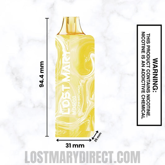 Ginger Brown Lost Mary MO5000 Disposable Vape Dimension Ginger Brown Lost Mary MO5000 Disposable Vape Dimension