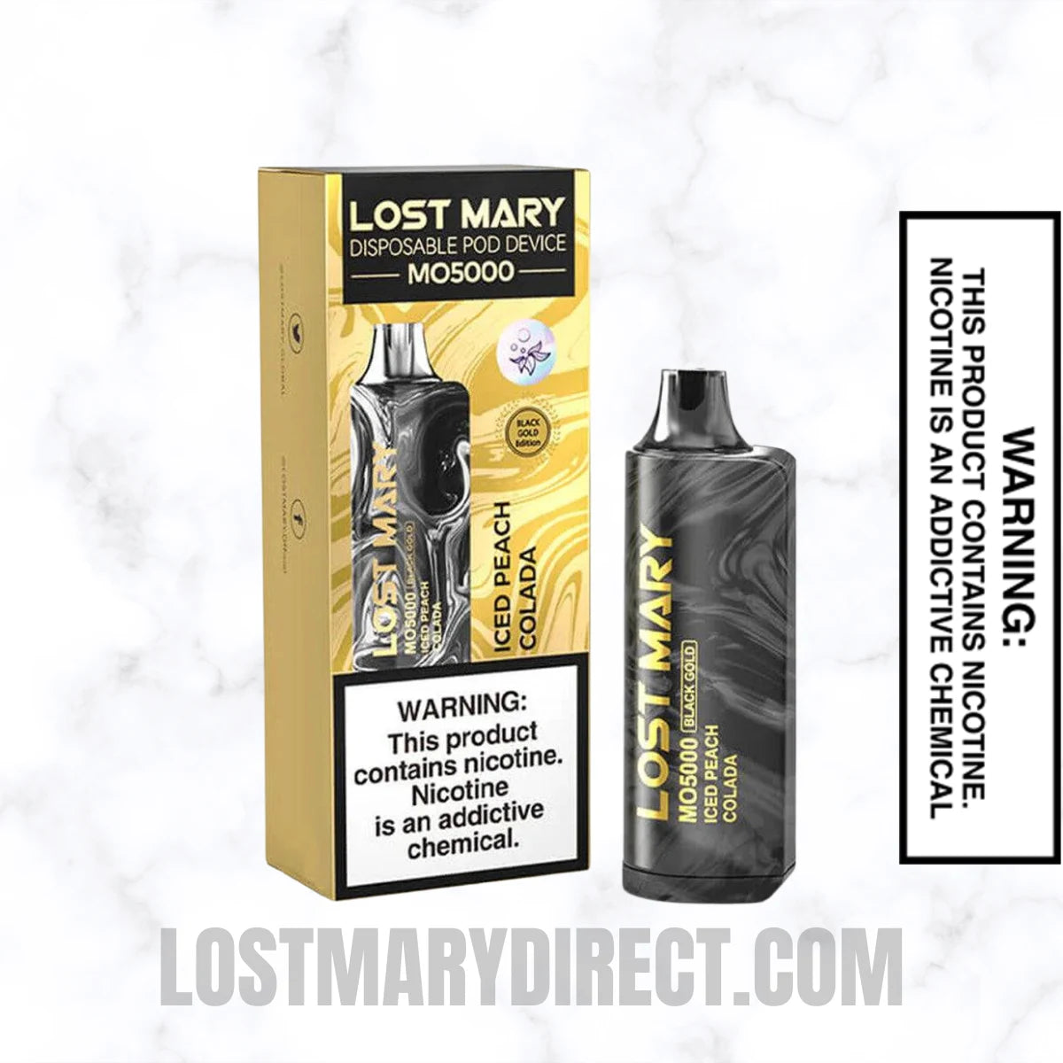 Iced Peach Colada Lost Mary MO5000 Disposable Vape With Package Box Iced Peach Colada Lost Mary MO5000 Disposable Vape With Package Box