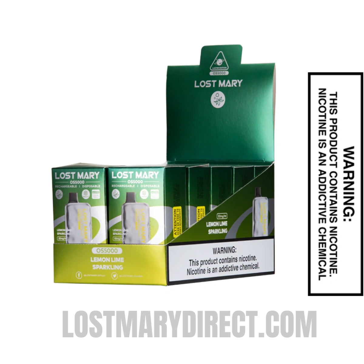 Lemon Lime Lost Mary OS5000 Luster Edition Vape With Bundle Pack Lemon Lime Lost Mary OS5000 Luster Edition Vape With Bundle Pack