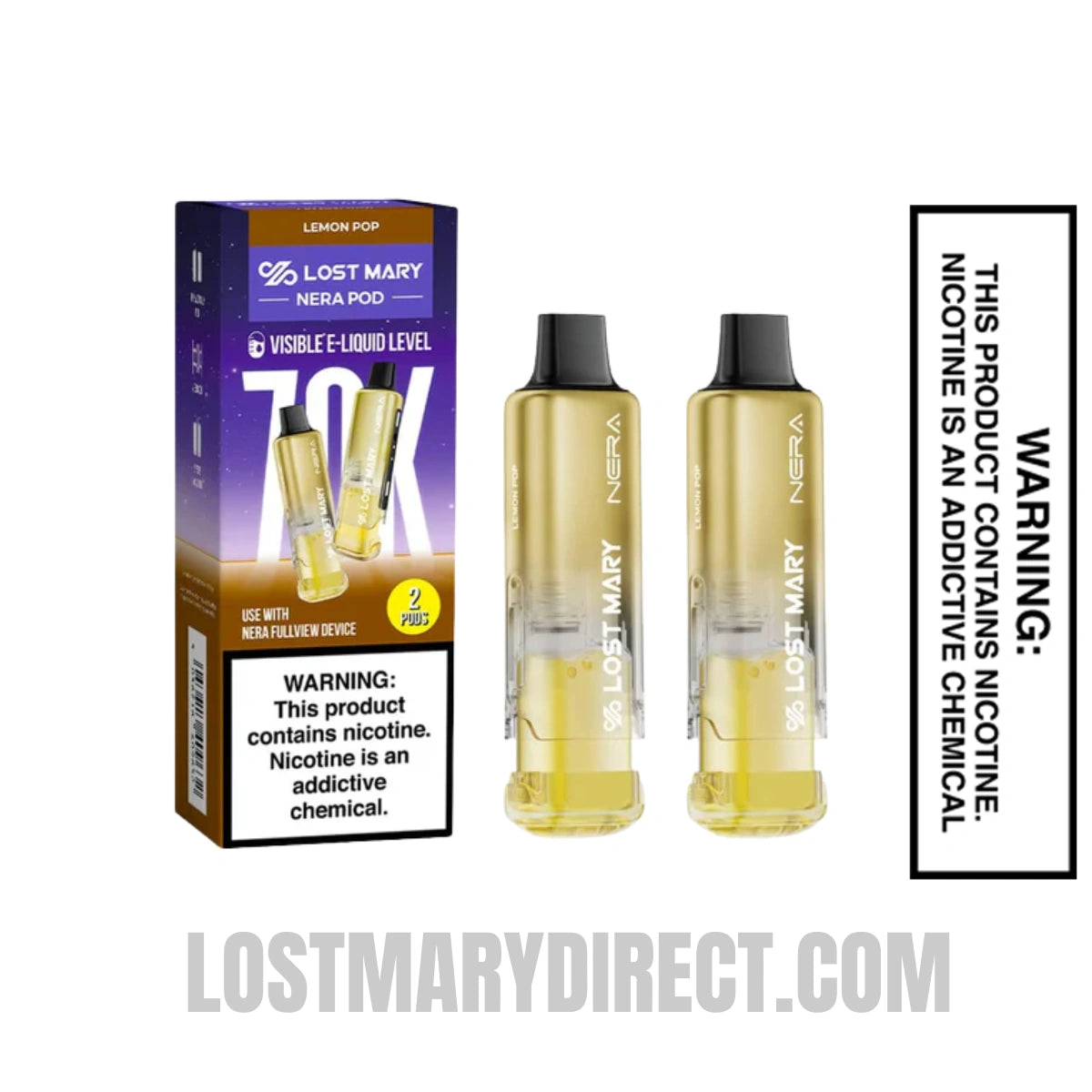 Lemon Pop Lost Mary Nera Fullview 70k Vape Pod With Package Box Lemon Pop Lost Mary Nera Fullview 70k Vape Pod With Package Box