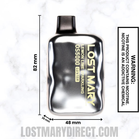 Lemon Lime Sparkling Lost Mary OS5000 Luster Edition Vape Dimensions Lemon Lime Sparkling Lost Mary OS5000 Luster Edition Vape Dimensions