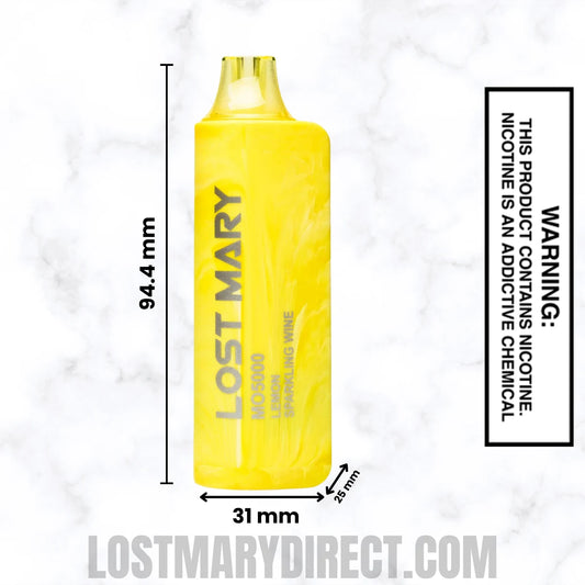 Lemon Sparkling Wine Lost Mary MO5000 Disposable Vape Dimension Lemon Sparkling Wine Lost Mary MO5000 Disposable Vape Dimension