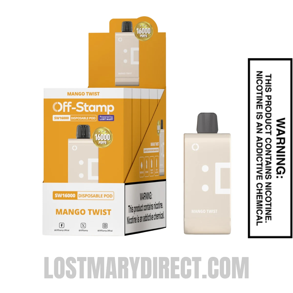 Mango Twist Off Stamp SW16000 Disposable Pod With Bundle Pack Mango Twist Off Stamp SW16000 Disposable Pod With Bundle Pack