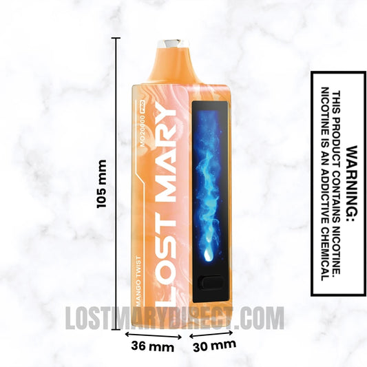 Mango Twist Lost Mary MO20000 PRO Diposable Vape Dimension Mango Twist Lost Mary MO20000 PRO Diposable Vape Dimension