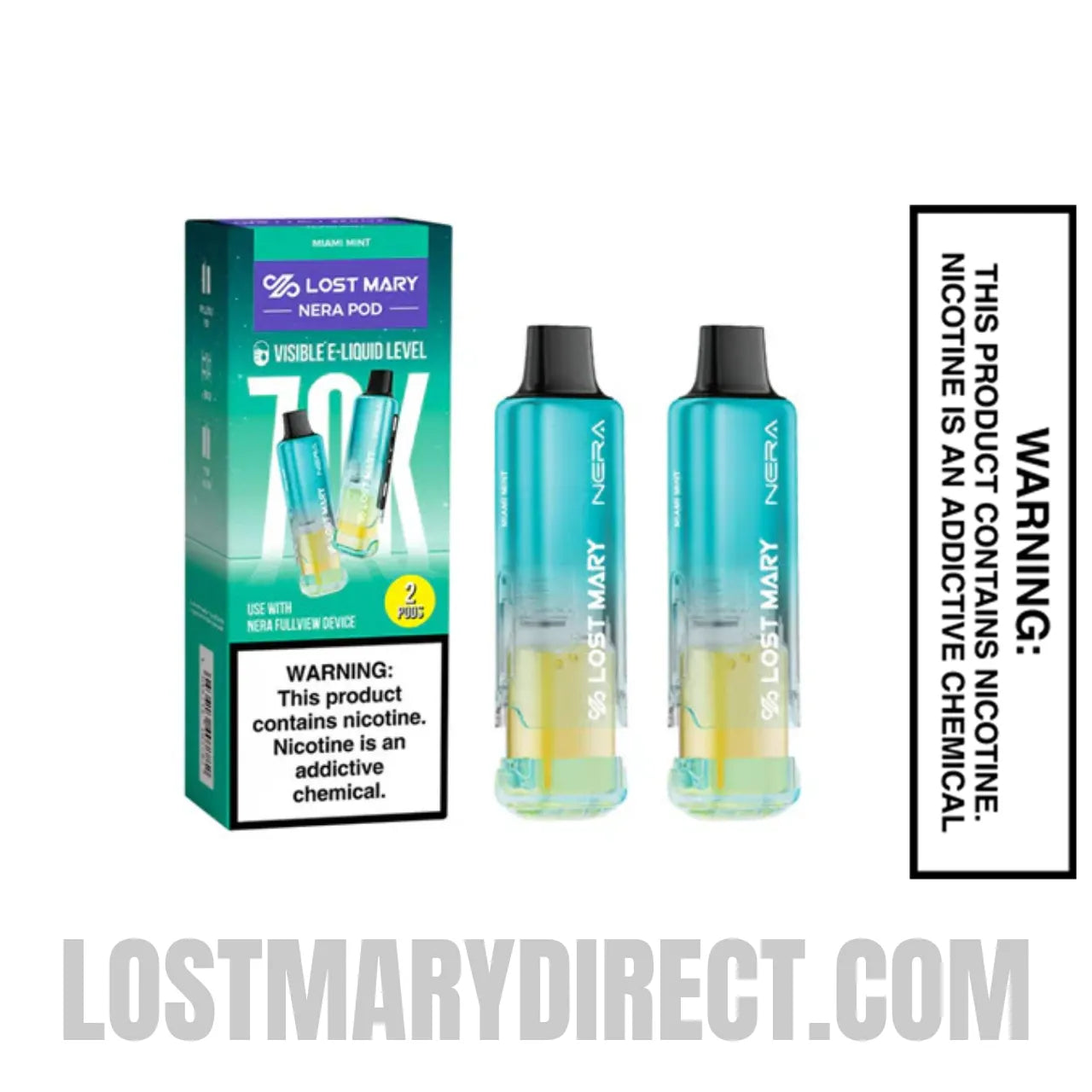 Miami Mint Lost Mary Nera Fullview 70K Vape Pod with package box Miami Mint Lost Mary Nera Fullview 70K Vape Pod with package box