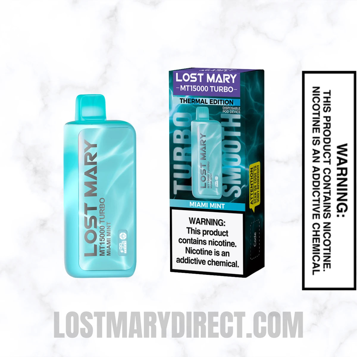 Miami Mint Lost Mary MT15000 TURBO Vape With Package Box Miami Mint Lost Mary MT15000 TURBO Vape With Package Box