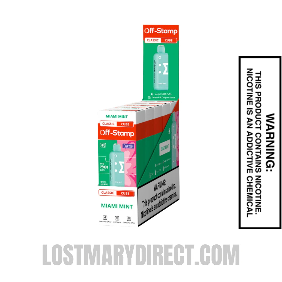 Miami Mint Off Stamp Classic X-Cube Vape Pod With bundle Box Miami Mint Off Stamp Classic X-Cube Vape Pod With bundle Box