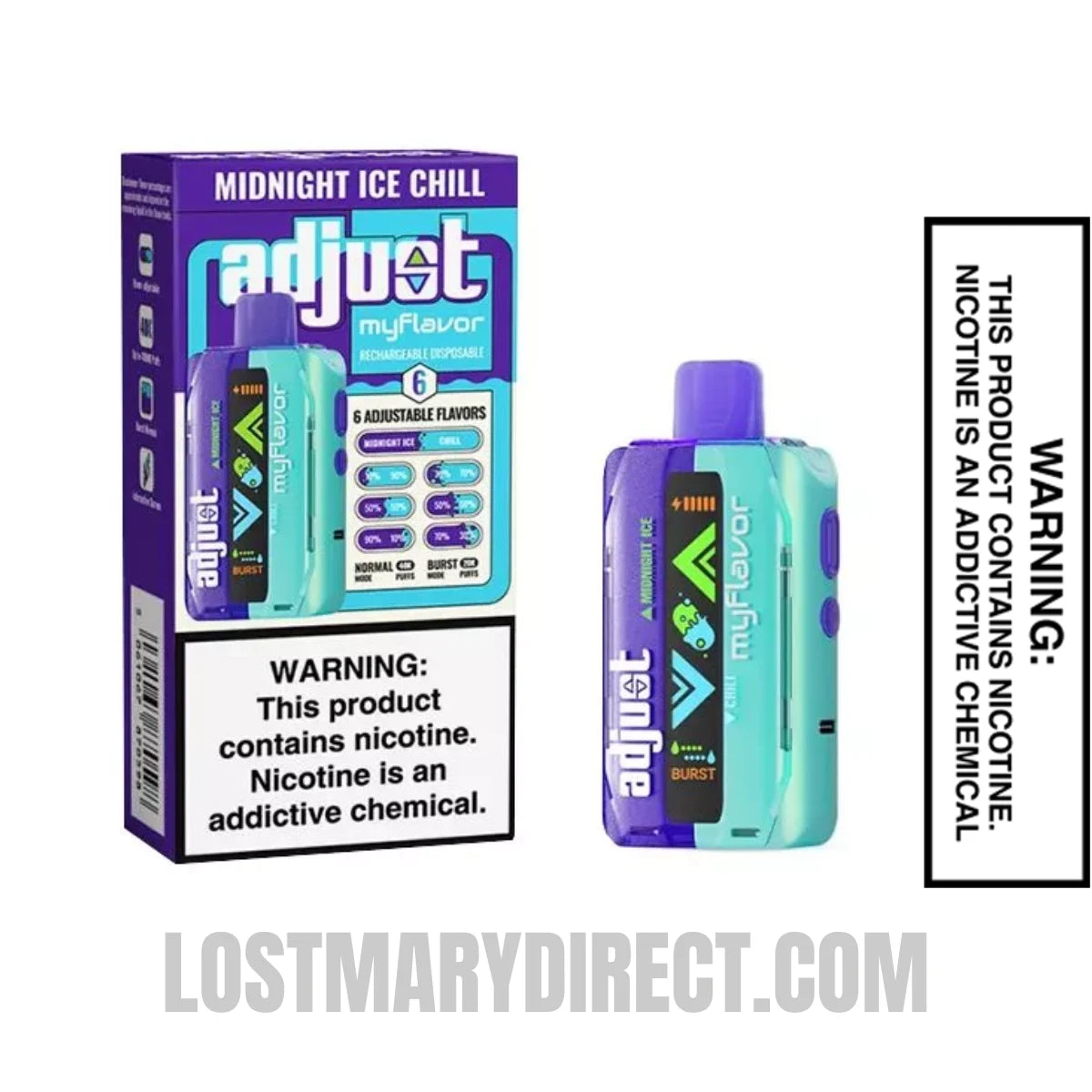 Midnight Ice Chill Adjust MyFlavor 40K Disposable Vape Package Midnight Ice Chill Adjust MyFlavor 40K Disposable Vape Package