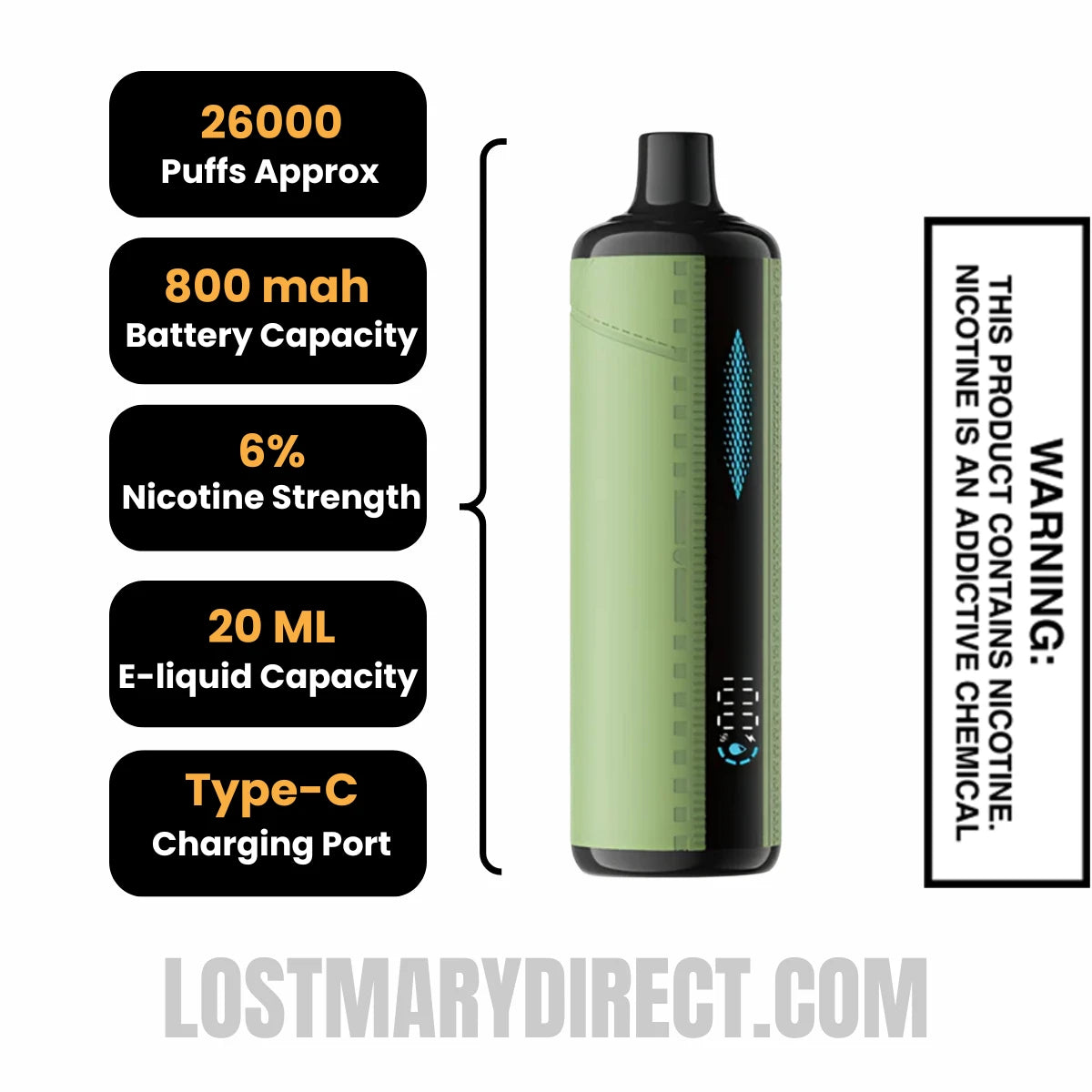 Mint Freeze Urban Tale x Lost Mary E-Hookah Disposable Vape Specifications Mint Freeze Urban Tale x Lost Mary E-Hookah Disposable Vape Specifications