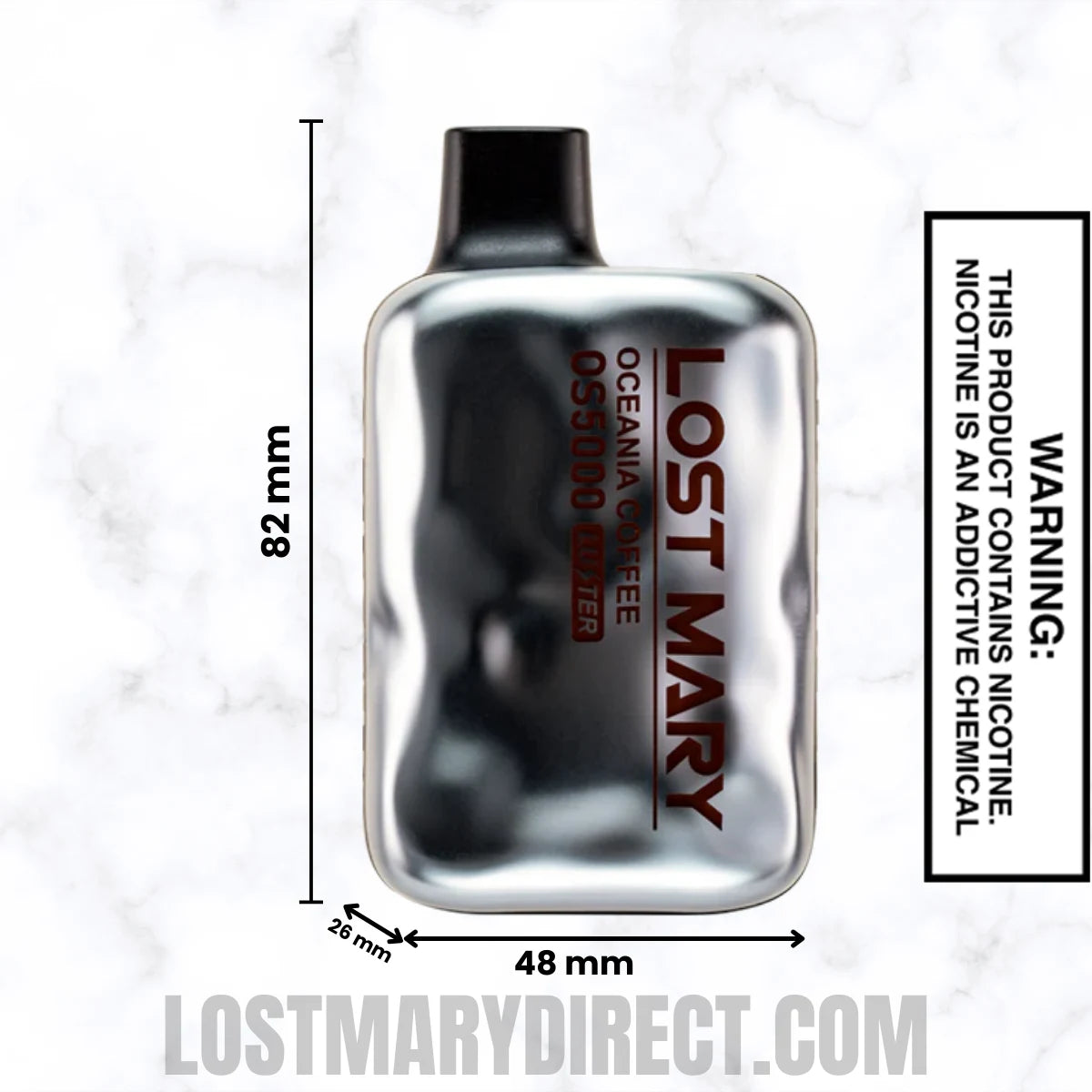 Oceania Coffee Lost Mary OS5000 Luster Edition Vape Dimensions Oceania Coffee Lost Mary OS5000 Luster Edition Vape Dimensions