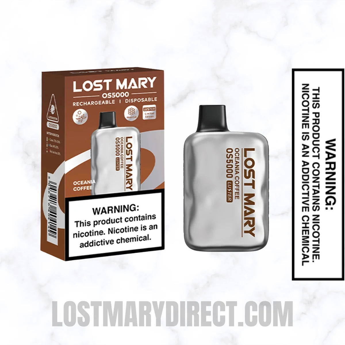 Oceania Coffee Lost Mary OS5000 Luster Edition Vape With Package Box Oceania Coffee Lost Mary OS5000 Luster Edition Vape With Package Box