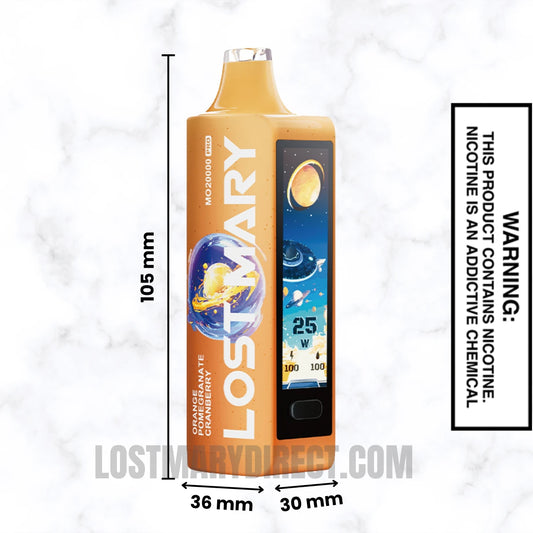 Orange Pomegranate Cranberry Lost Mary MO20000 PRO Diposable Vape Dimension Orange Pomegranate Cranberry Lost Mary MO20000 PRO Diposable Vape Dimension