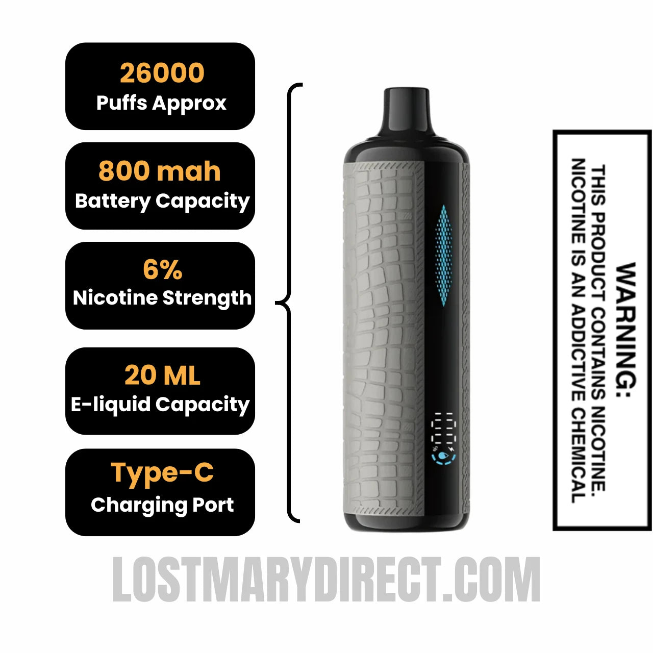Paan Rose Urban Tale x Lost Mary E-Hookah Disposable Vape Specifications Paan Rose Urban Tale x Lost Mary E-Hookah Disposable Vape Specifications