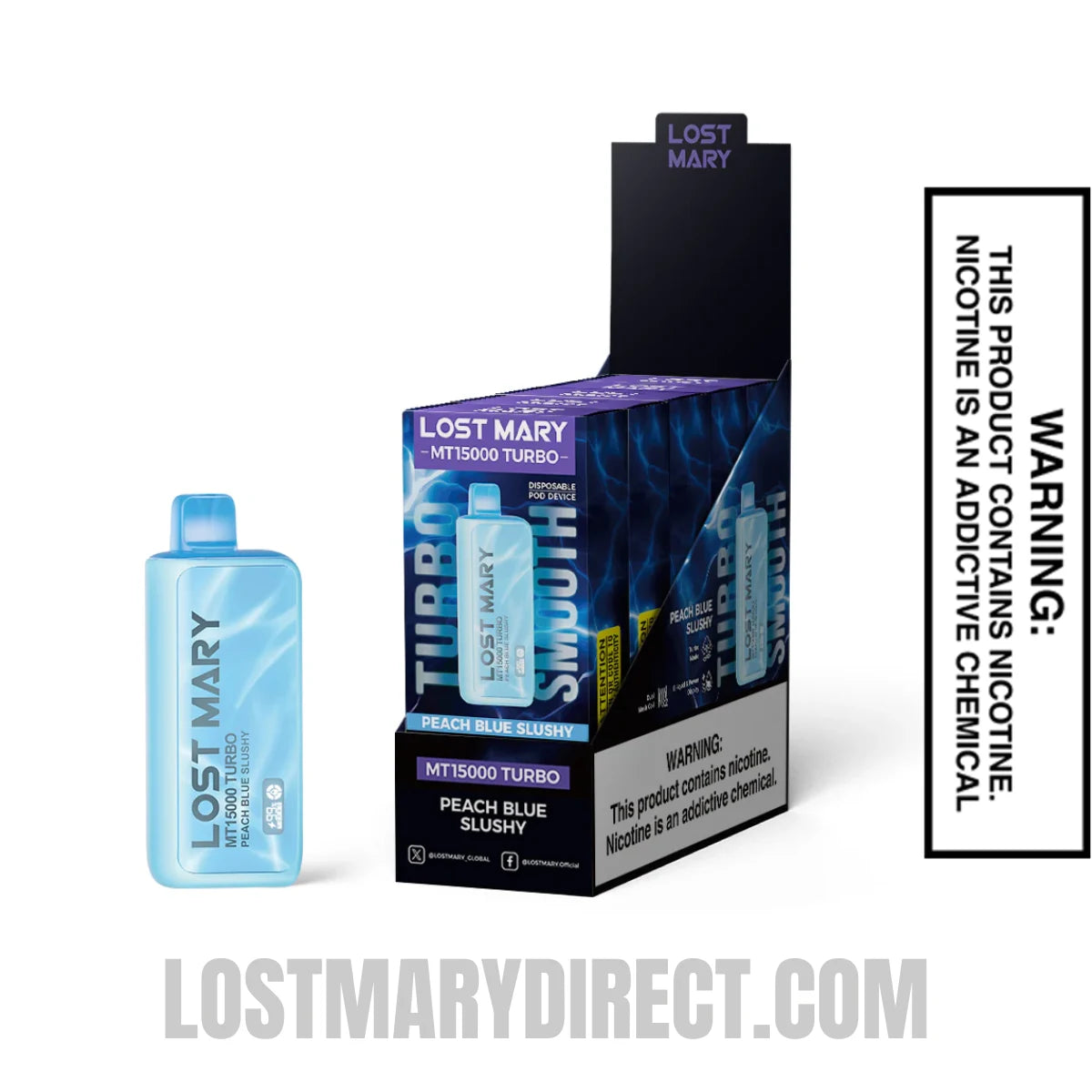 Peach Blue Slushy Lost Mary MT15000 Turbo Vape with bundle box Peach Blue Slushy Lost Mary MT15000 Turbo Vape with bundle box