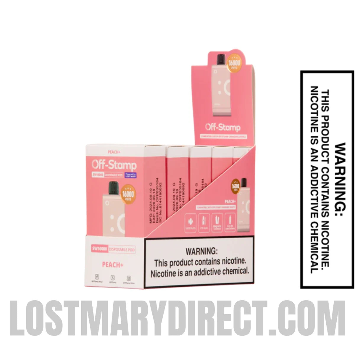 Peach+ Off Stamp SW16000 Disposable Pod Bundle Pack Peach+ Off Stamp SW16000 Disposable Pod Bundle Pack