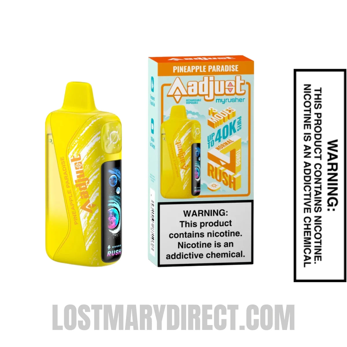 Pineapple Paradise Adjust MyRusher 40K Disposable Vape Package Pineapple Paradise Adjust MyRusher 40K Disposable Vape Package