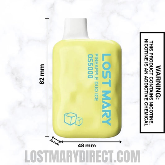 Pineapple Duo Ice Lost Mary OS5000 Frozen edition Vape Dimensions Pineapple Duo Ice Lost Mary OS5000 Frozen edition Vape Dimensions