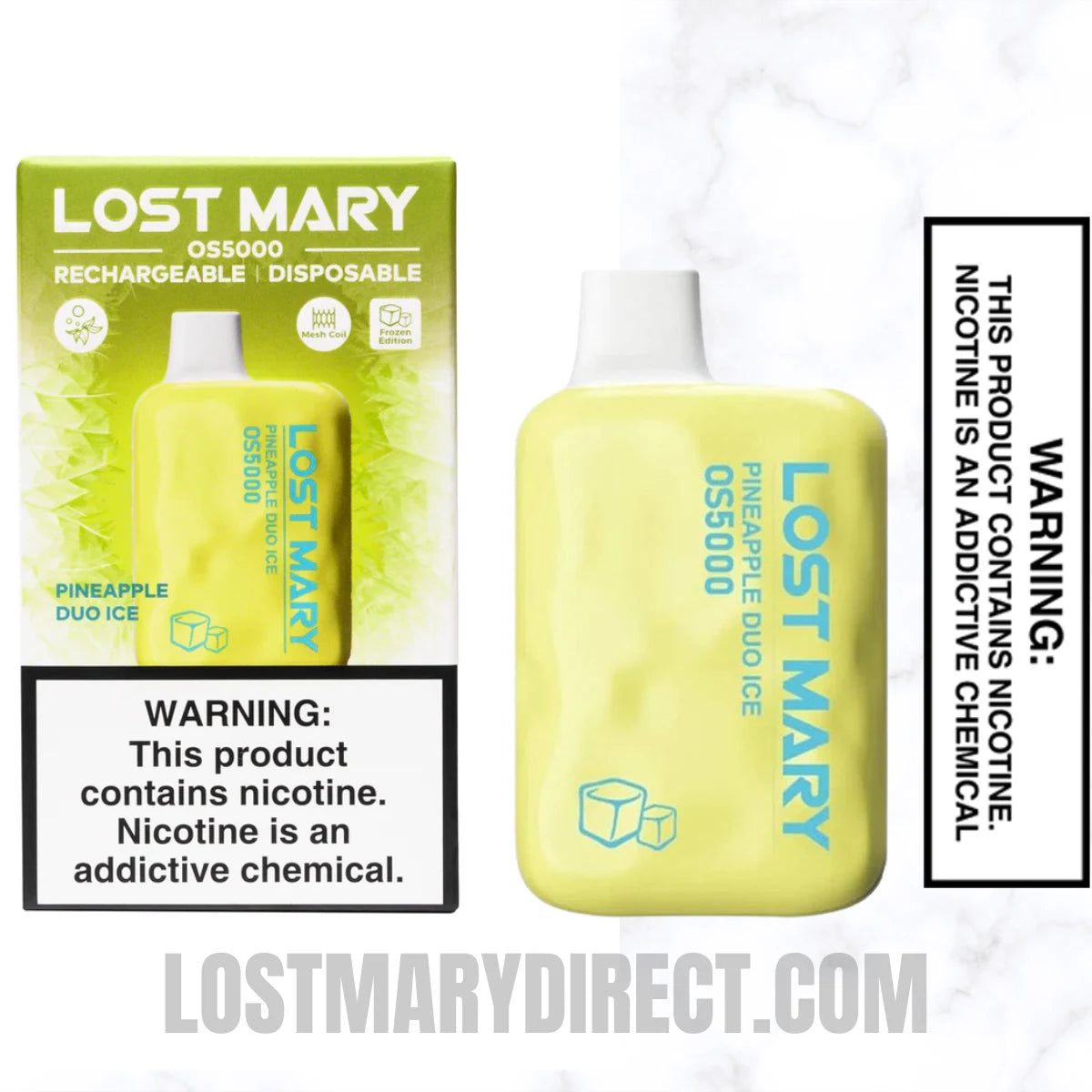 Pineapple Duo Ice Lost Mary OS5000 Frozen edition Vape With Package Box Pineapple Duo Ice Lost Mary OS5000 Frozen edition Vape With Package Box