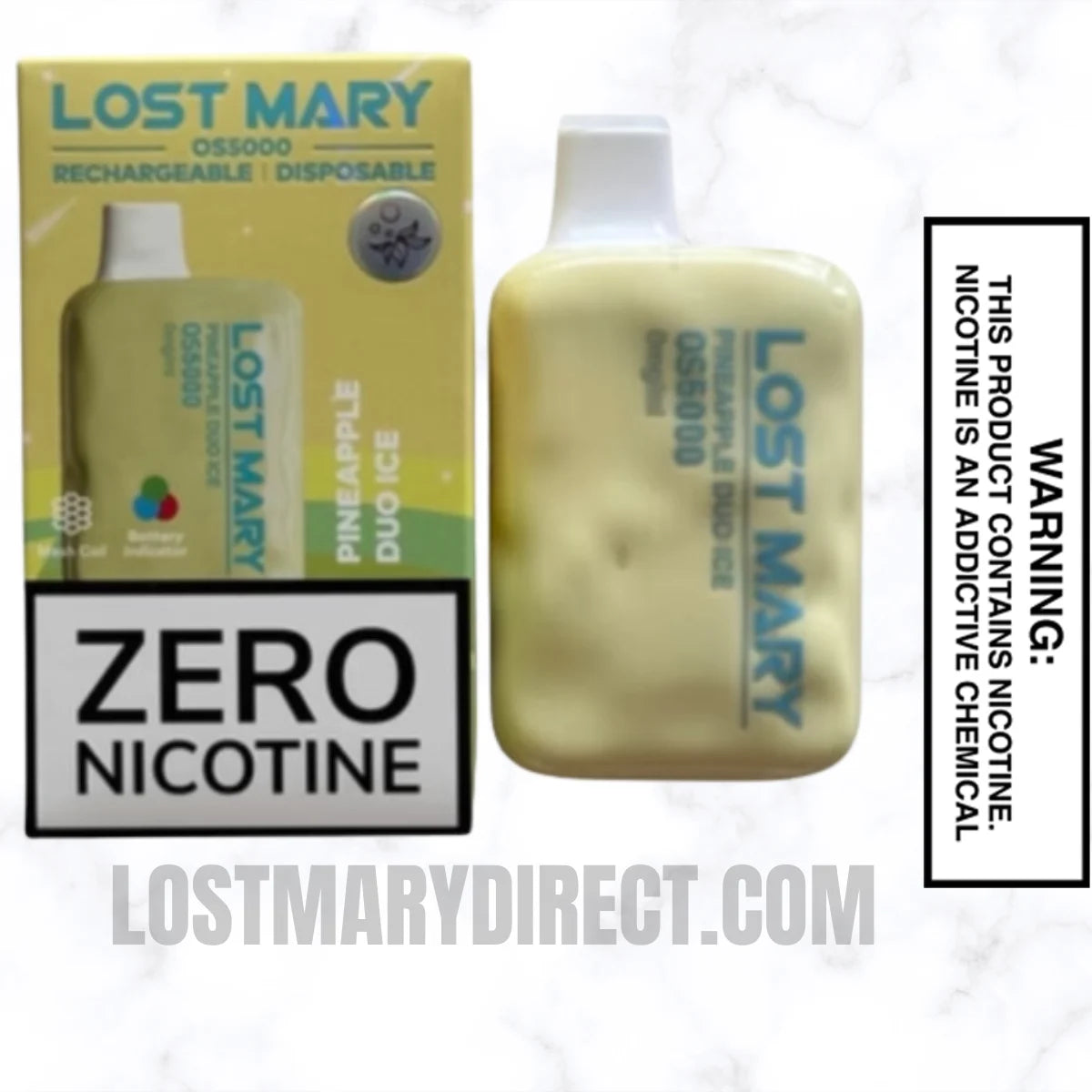 Pineapple Duo Ice Lost Mary OS5000 Zero Nicotine Vape Package Pineapple Duo Ice Lost Mary OS5000 Zero Nicotine Vape Package