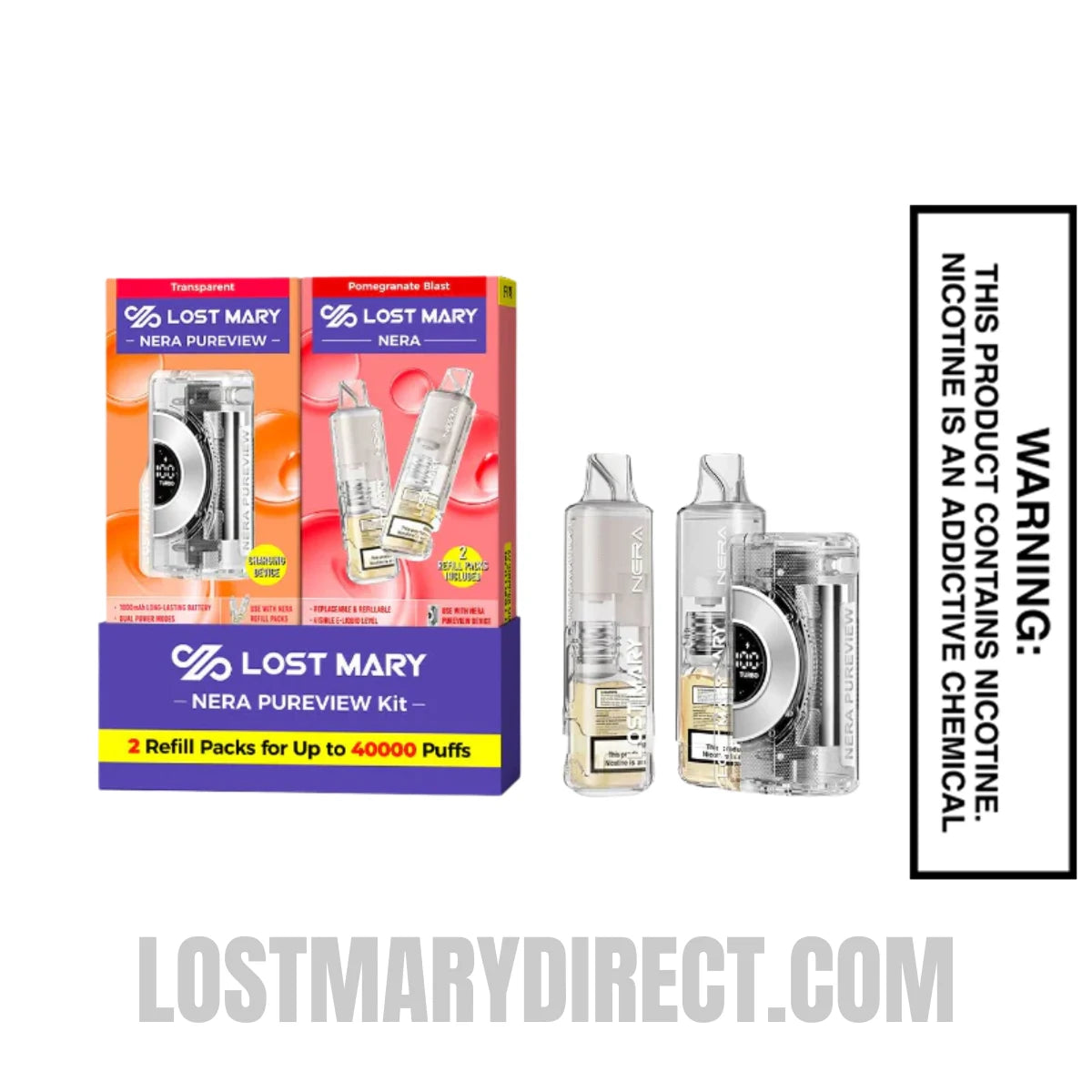 Pomegranate Blast Lost Mary Nera Pureview 40K Vape Kit with Package Box Pomegranate Blast Lost Mary Nera Pureview 40K Vape Kit with Package Box