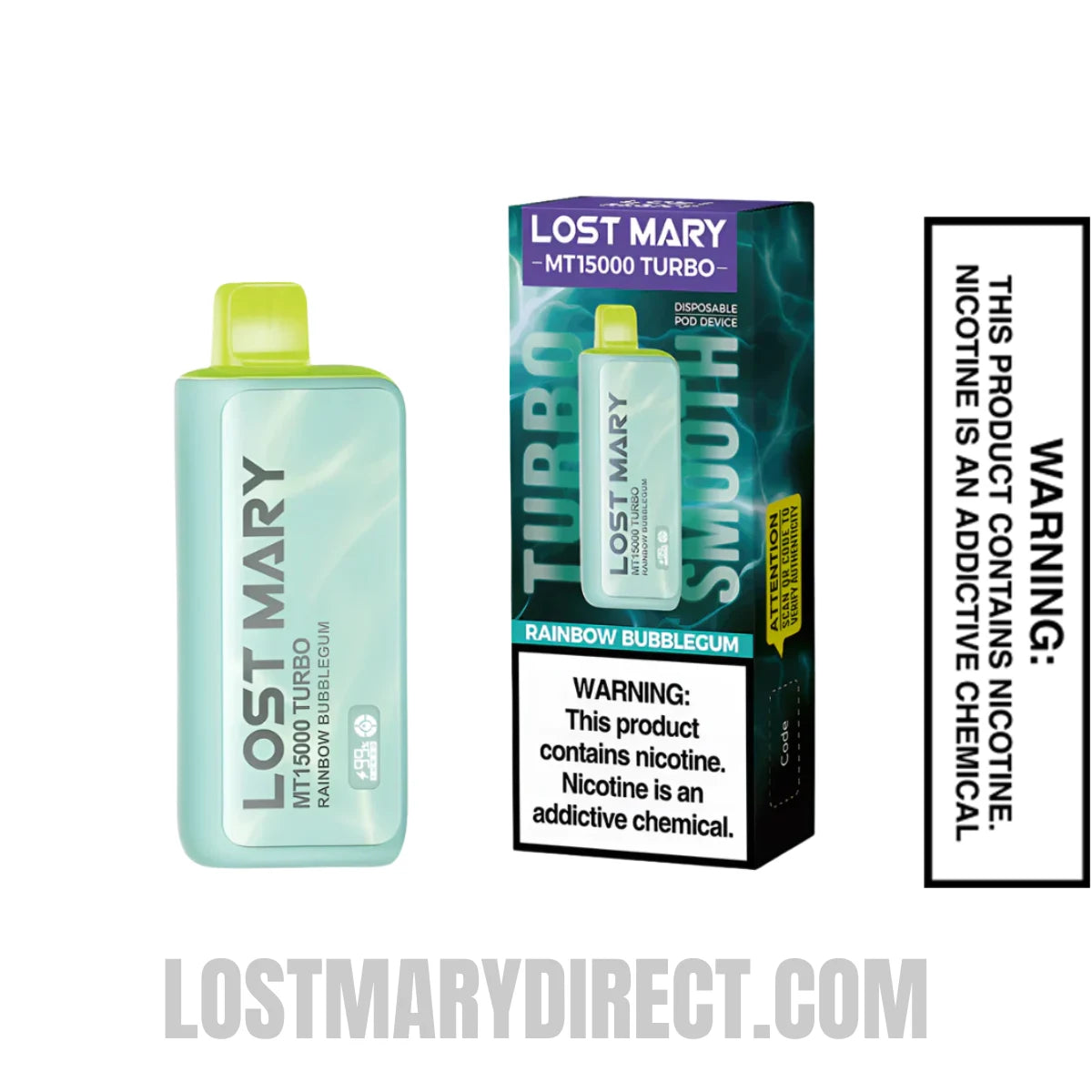 Rainbow Bubblegum Lost Mary MT15000 Turbo With Package Box Rainbow Bubblegum Lost Mary MT15000 Turbo With Package Box